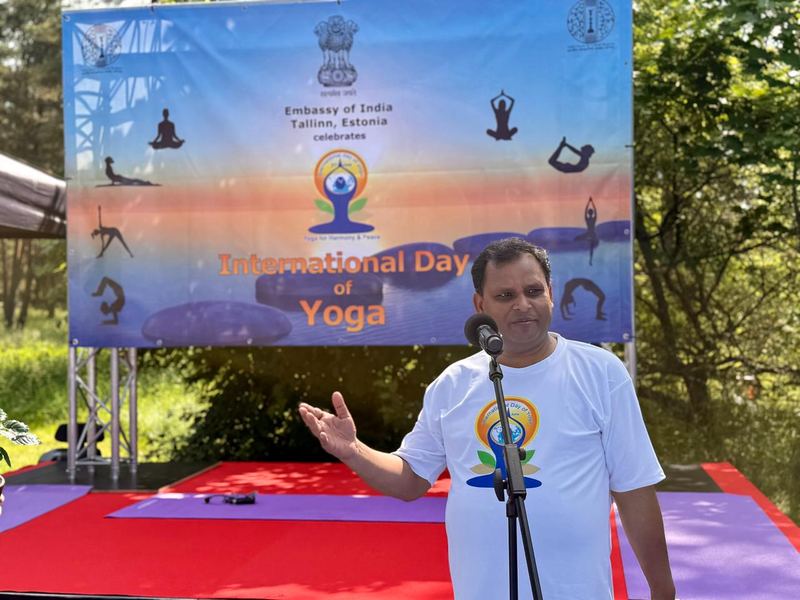 Celebration of 12th International Day of Yoga in Tallinn.